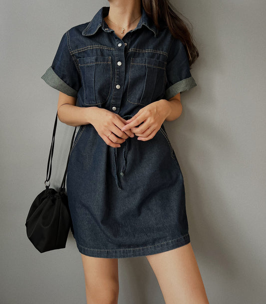 Denim shirt dress